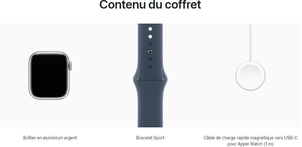 APPLE Montre connectée Watch Série 9 GPS + Cellular 45mm Aluminium argent - WATCH9-MRMG3QF