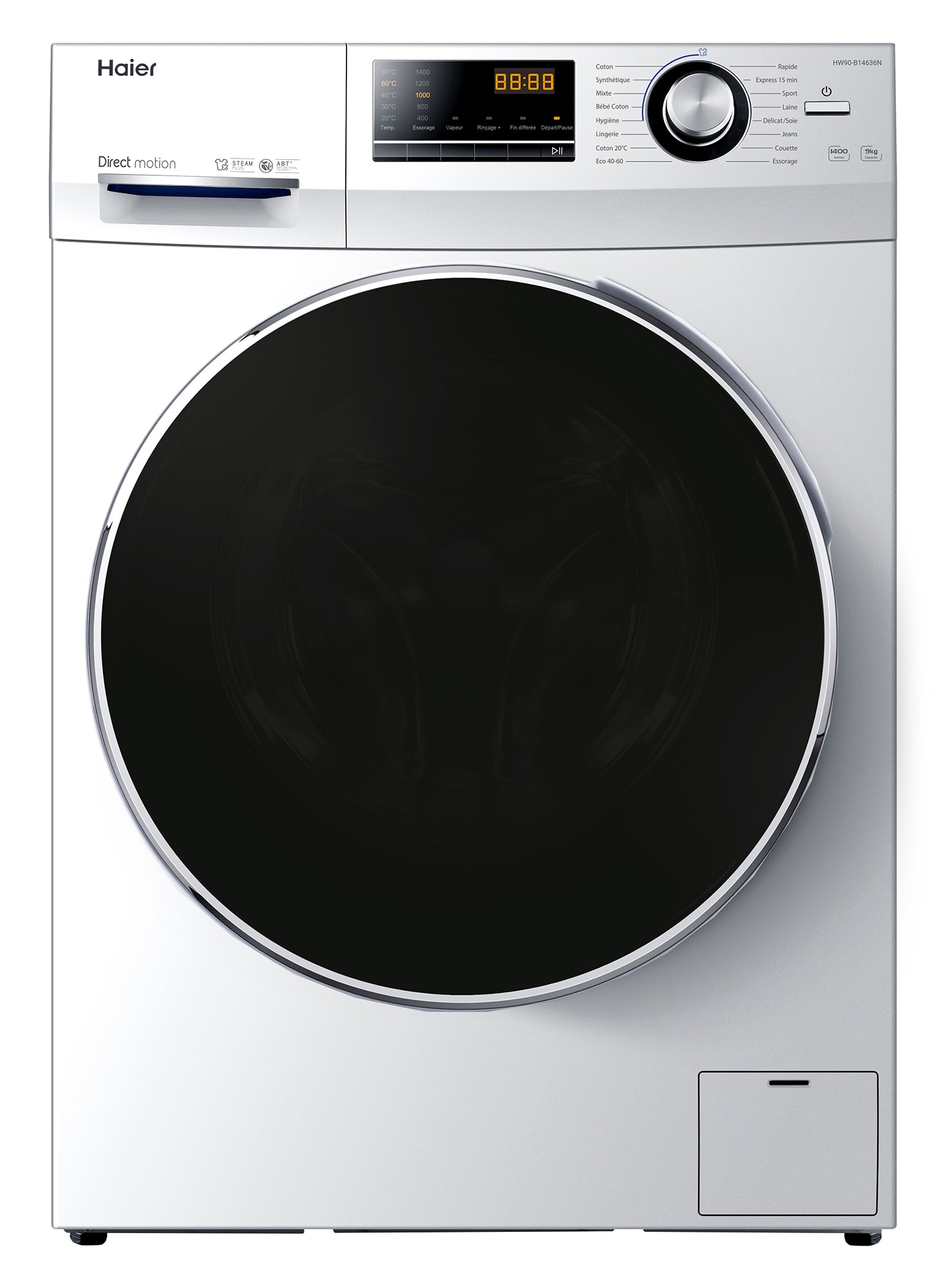 Lave linge Frontal HAIER Fonction Vapeur 9kg - HW90-B14636N-FR Lave linge Frontal HAIER Fonction Vapeur 9kg - HW90-B14636N-FR
