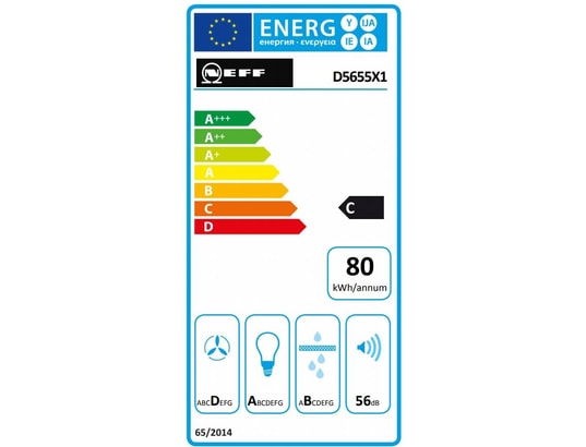 Groupe filtrant NEFF N30, 4 vitesses, 56dB, 53cm, Inox - D5655X1