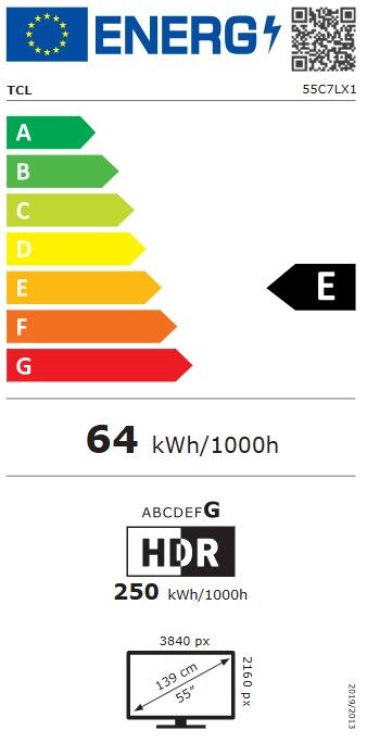 TV Mini LED 4K 139 cm TCL  - 55C7L