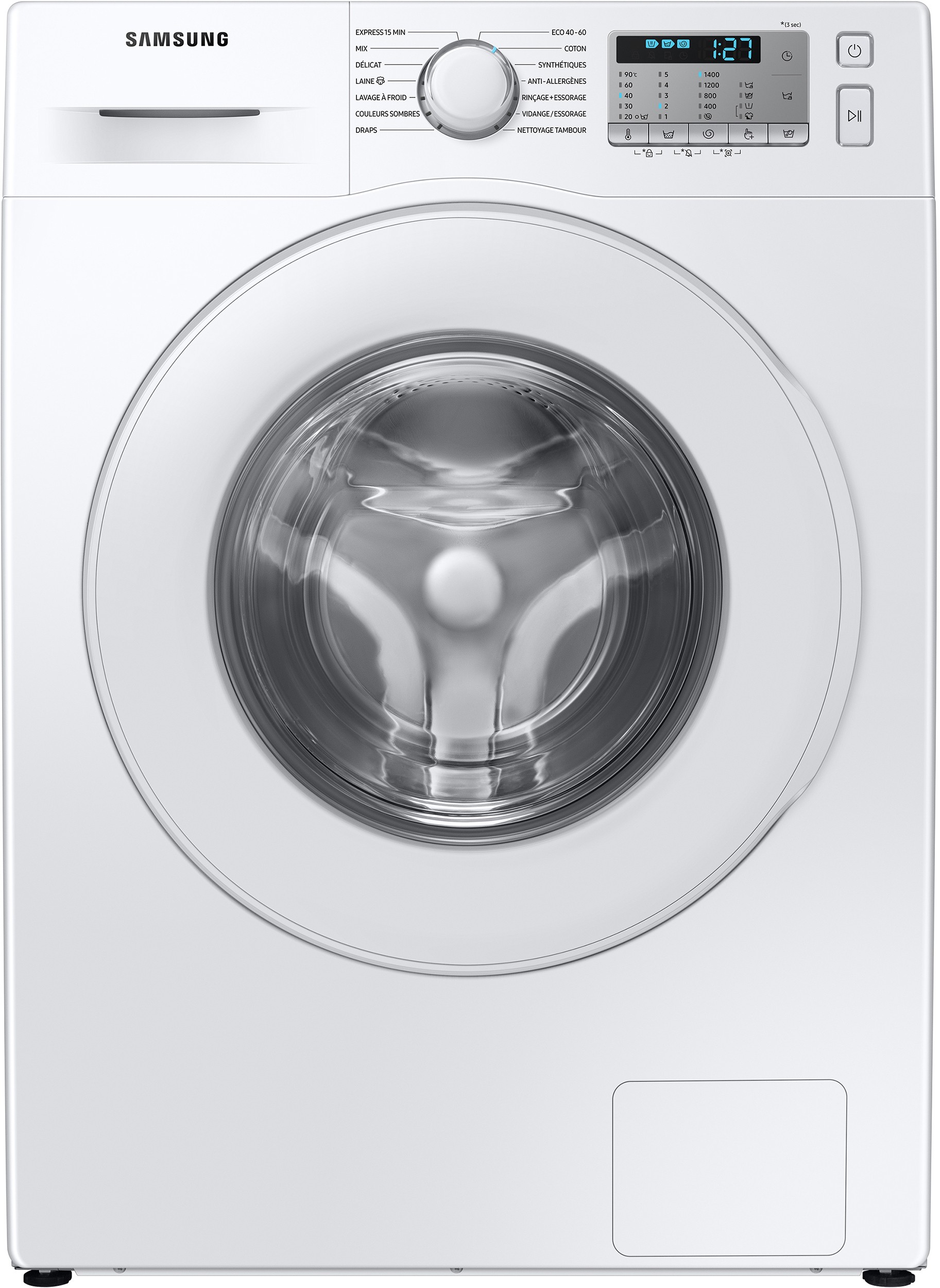 SAMSUNG Lave linge Frontal ecobubble 8kg Blanc  WW80TA046THEF