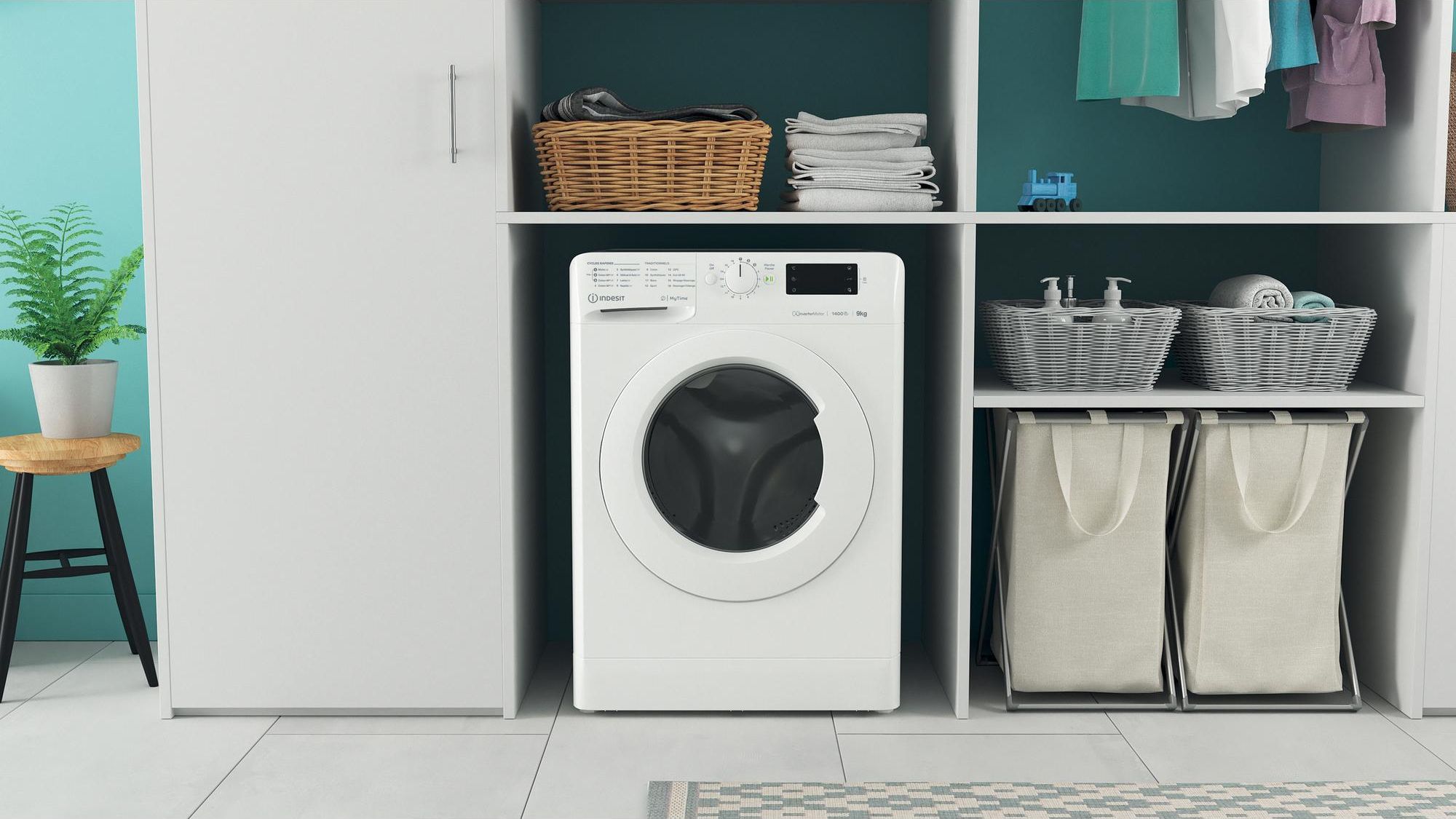 Lave linge Frontal INDESIT 9kg 1400trs/min Blanc - MTW91496WKFR