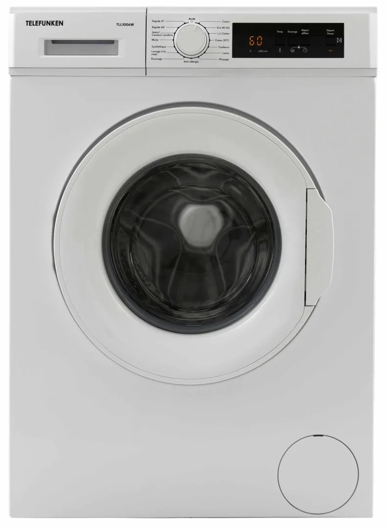 Lave linge Frontal TELEFUNKEN 6kg 1000trs/min Blanc TLL1006W