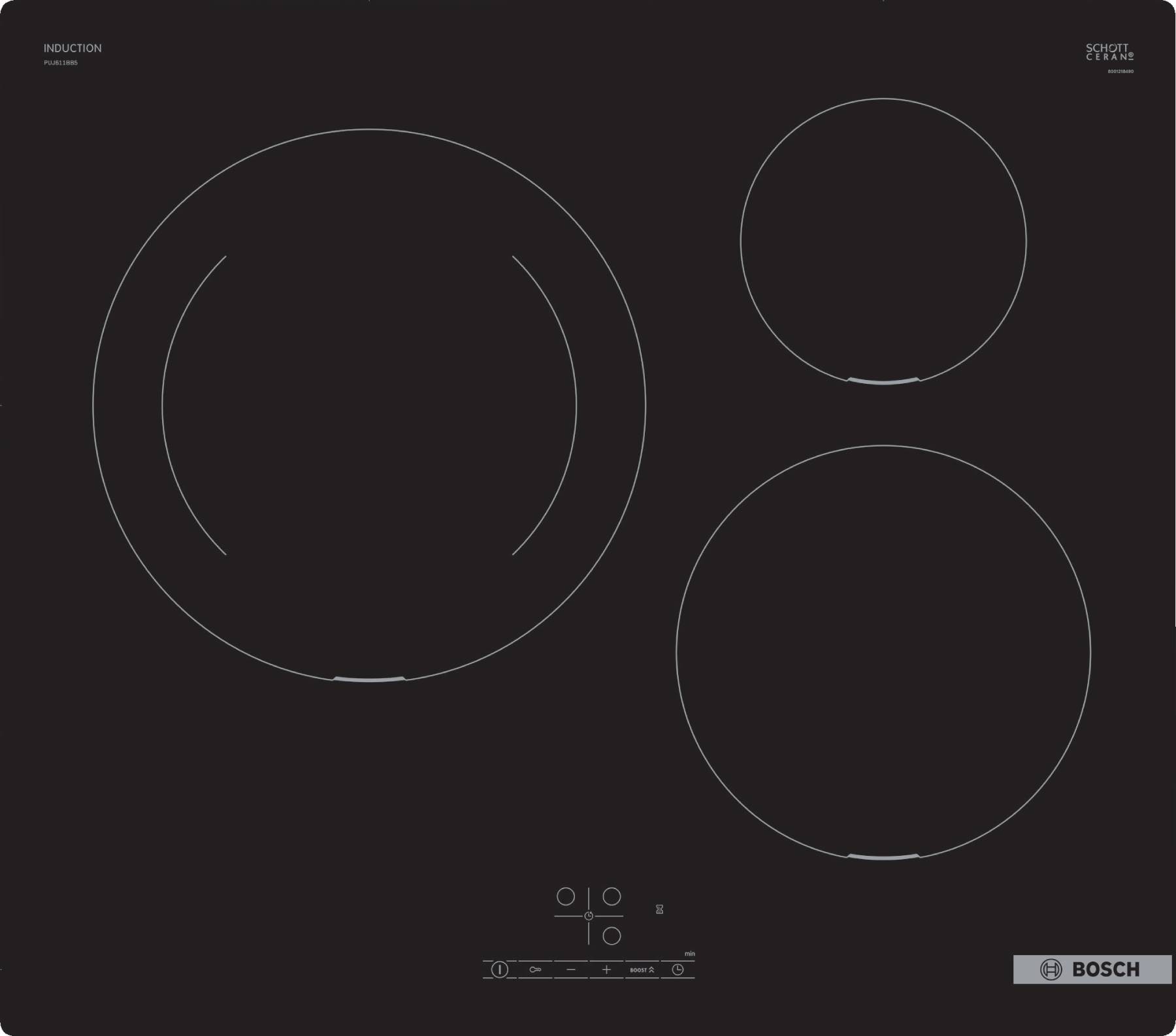 Table de cuisson induction 3 foyers SAUTER - SPI9544B