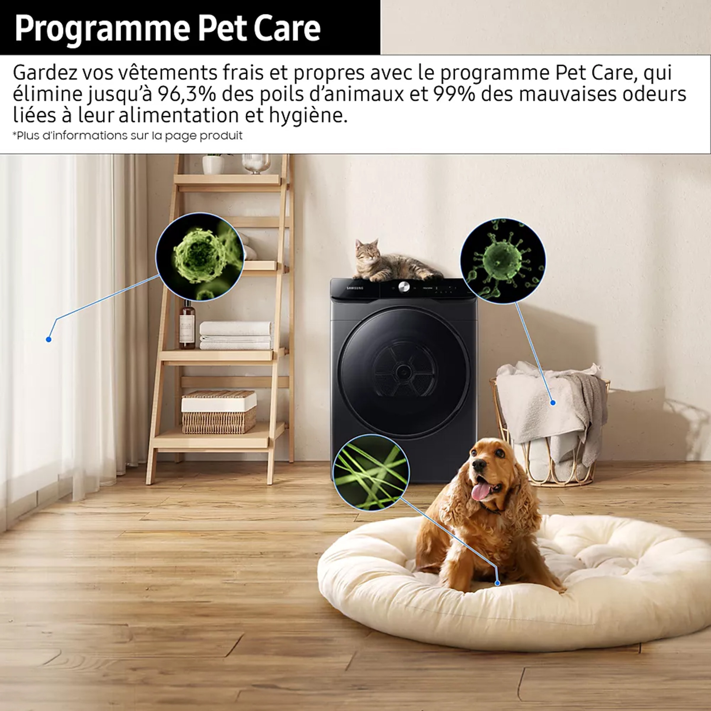 Lave linge Frontal SAMSUNG 20kg 1000trs/min Blanc - WF20DG8650BW