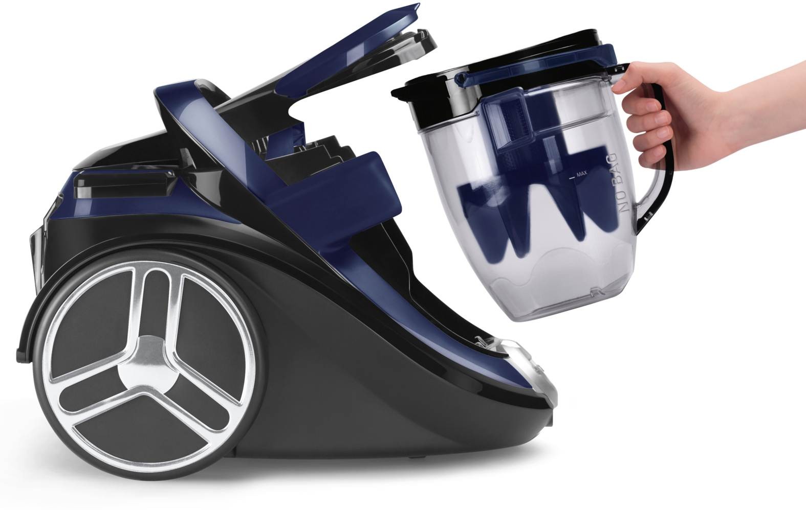 Aspirateur traîneau ROWENTA sans sac Silence Force Cyclonic Car Pro 550W Bleu  - YY4560FE