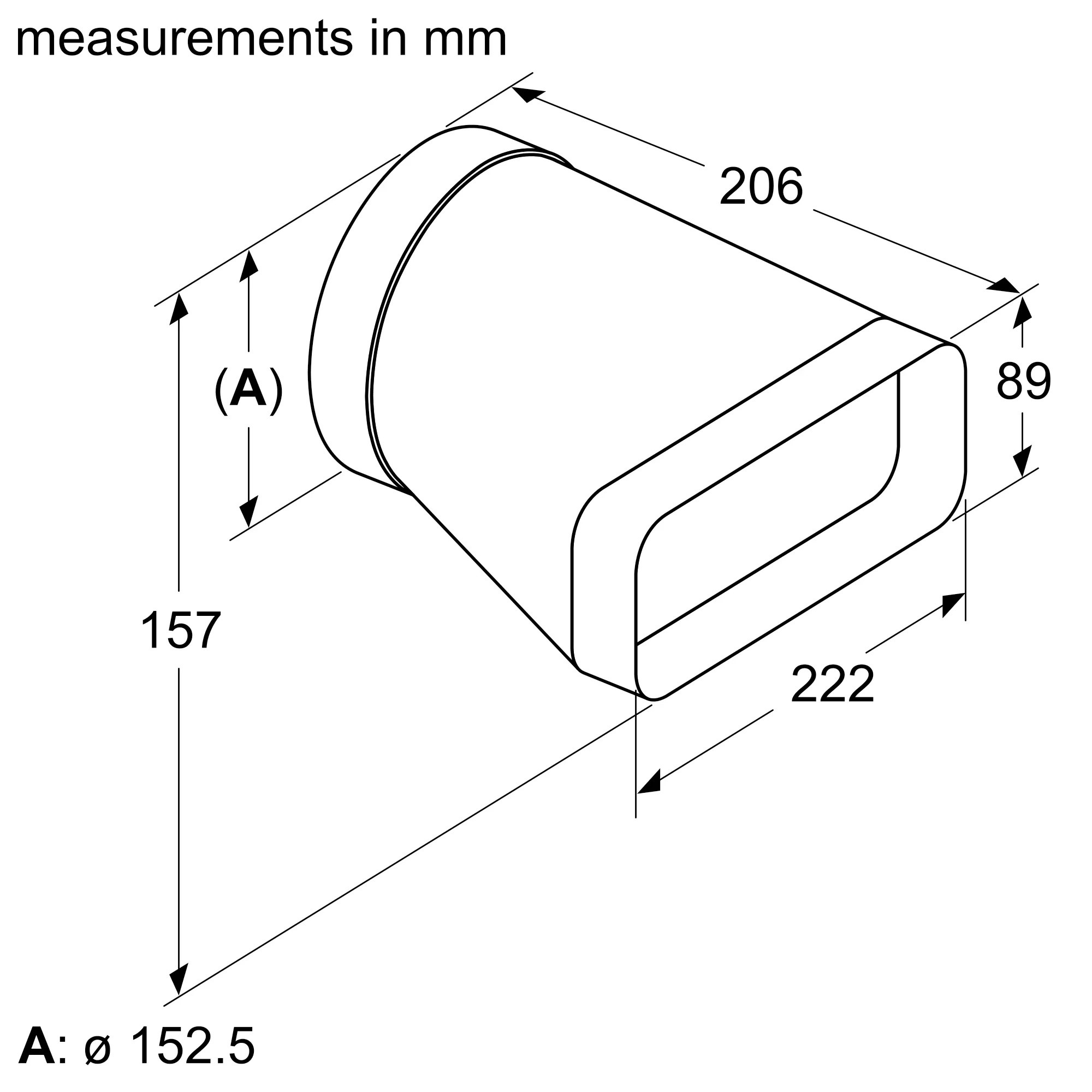 Adaptateur SIEMENS Rond-plat 150mm Noir - HZ9VDSI0