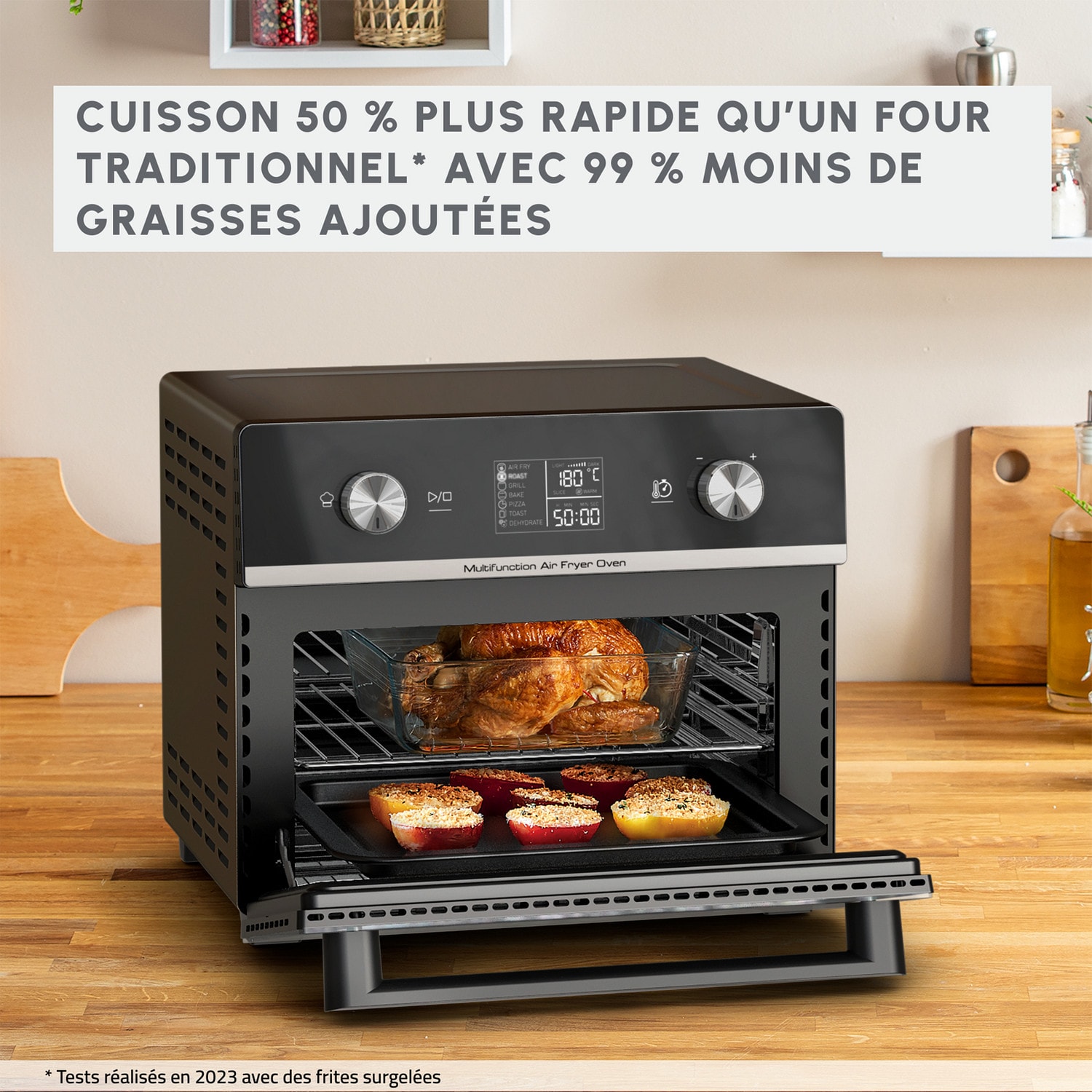 Friteuse à air chaud MOULINEX AirFryer 20L 1800W Plusieurs niveaux - AL606820