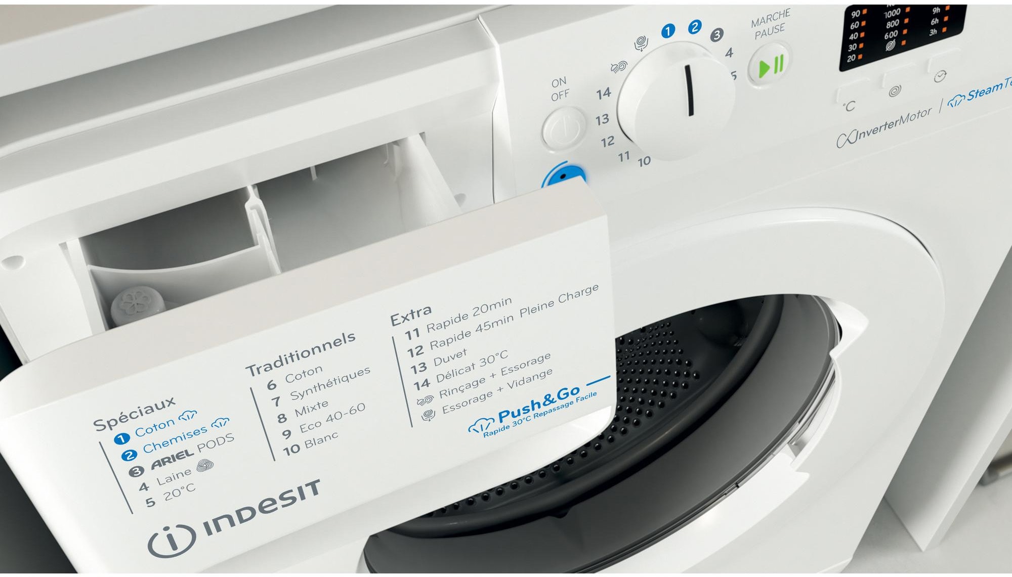 Lave linge Frontal INDESIT 1400 trs/min, 7kg, Blanc - BWA71496XWVFR Lave linge Frontal INDESIT 1400 trs/min, 7kg, Blanc - BWA71496XWVFR