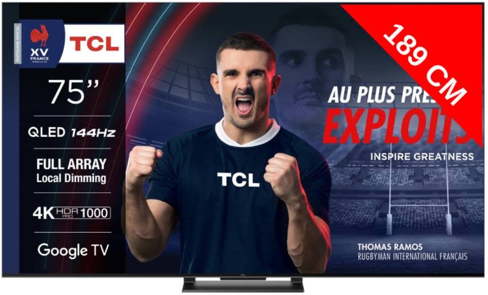 TCL TV QLED 4K 189 cm Ultra HD 144Hz 75"  75QLED870