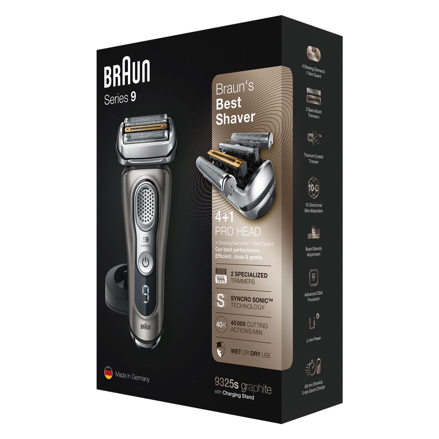 BRAUN Rasoir électrique Serie 9 9325S Wet & Dry - 9325S