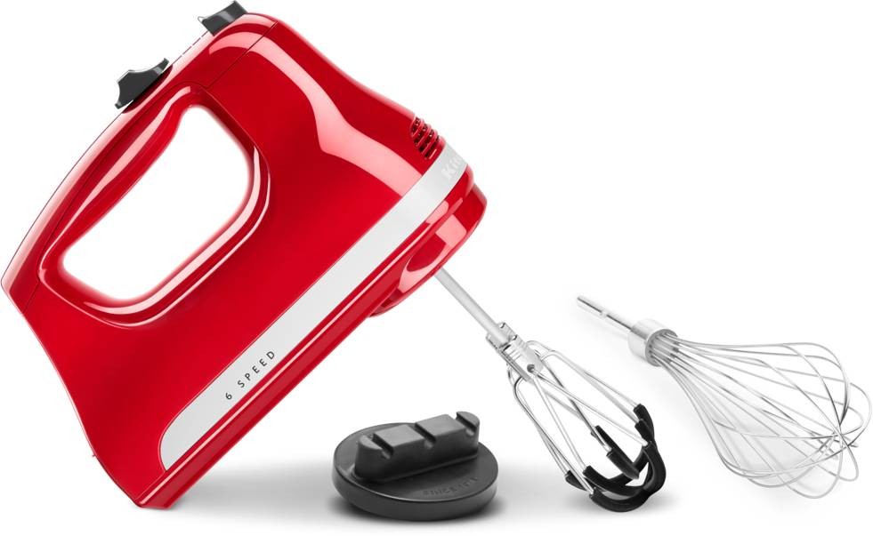 Batteur KITCHENAID électrique 6 vitesses avec batteur à bord flexible Rouge empire - 5KHM6118EER