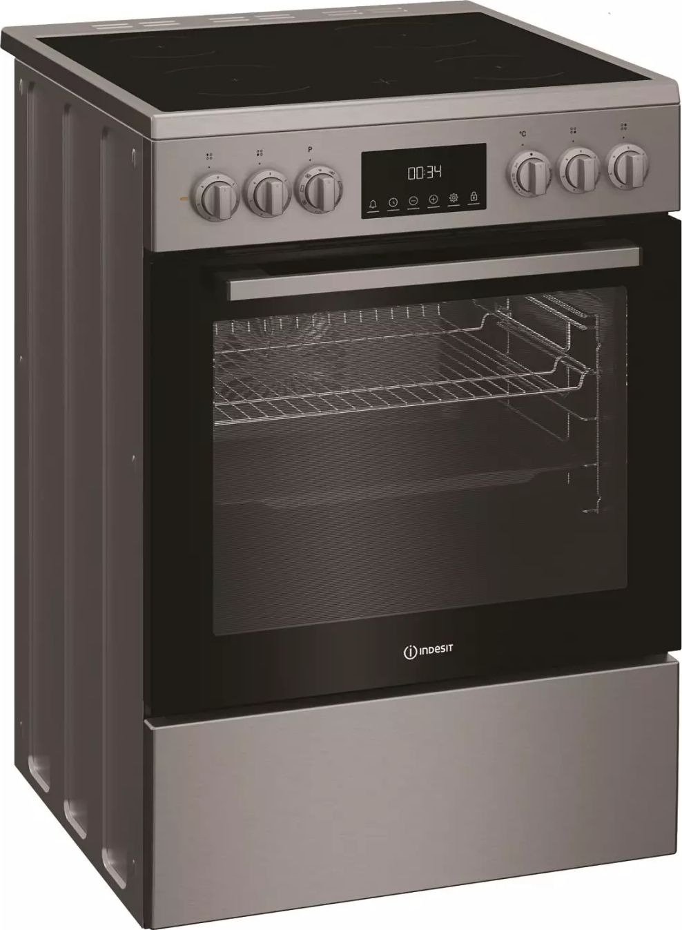 Cuisiniere vitroceramique INDESIT Vitro 4 Foyers 60 cm Inox - I6V5LCX