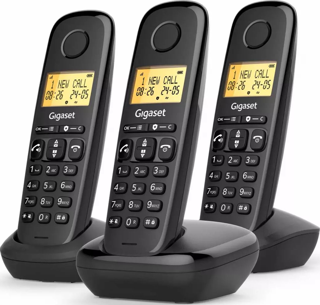 Téléphone sans fil GIGASET 3 combinés Répondeur Noir BASIC100TRIONOIR