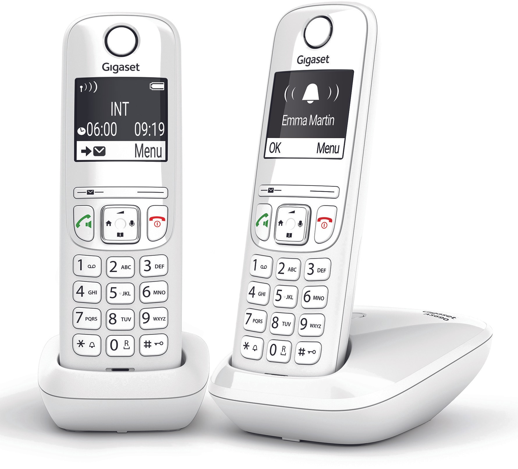 Téléphone sans fil GIGASET 2 combinés Mains-libres 100 contacts Blanc GIGAAS690DUOBLANC