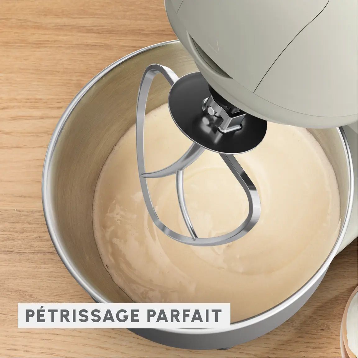 Robot pâtissier MOULINEX 4.8L 800W Ecru - QA160110