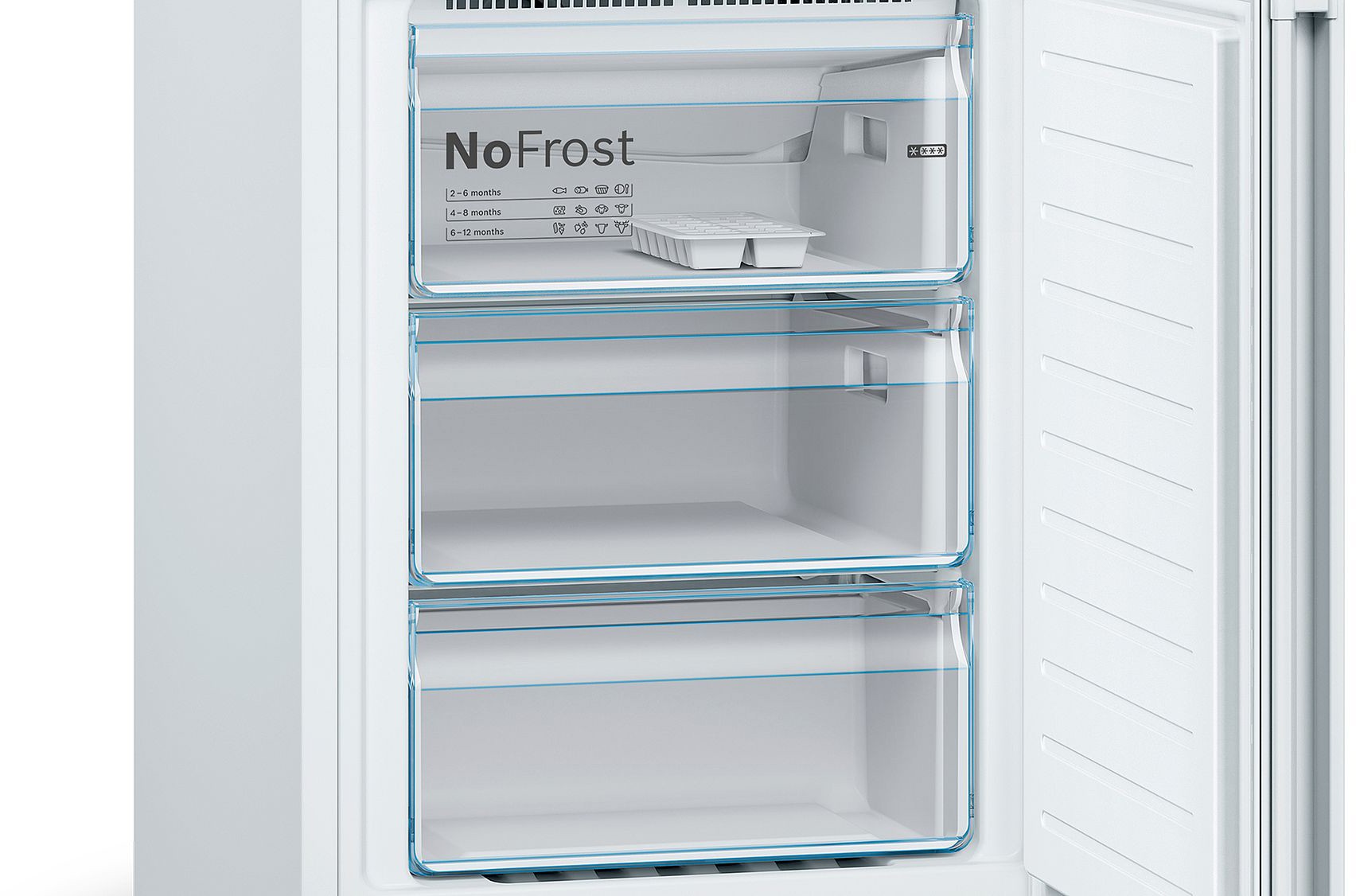 BOSCH Réfrigérateur congélateur bas Série 4 No Frost MultiAirflow 324L Blanc - KGN36VWED