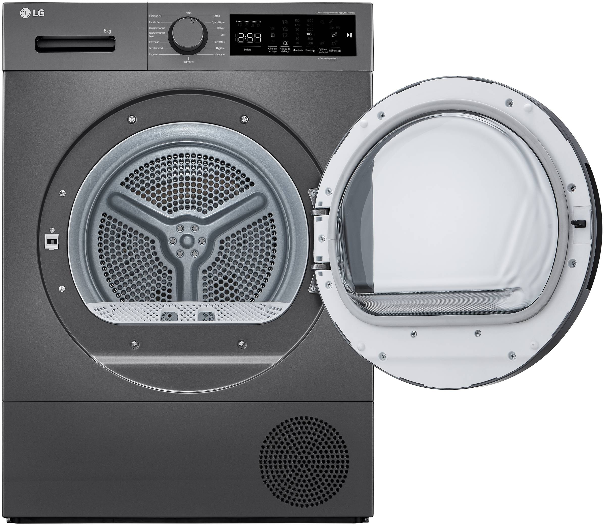 Sèche-linge pompe à chaleur LG , 8kg, Noir - RH8D14ST Sèche-linge pompe à chaleur LG , 8kg, Noir - RH8D14ST