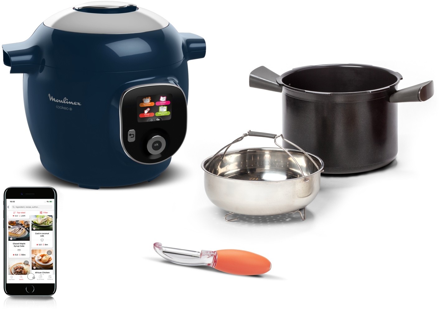 Multicuiseur MOULINEX Cookeo 1600W 6L Bleu - CE85F410