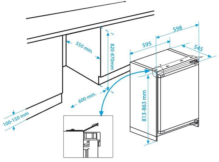 BEKO Table top encastrable Froid Statique MinFrost 107L - BU1153HCN