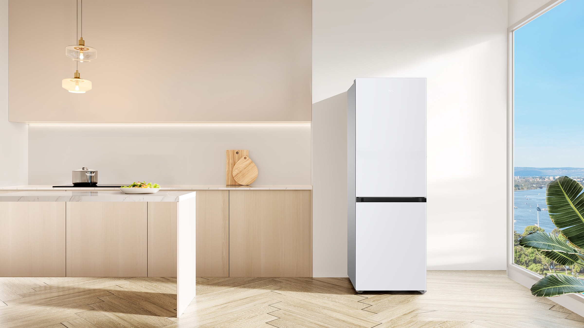 Réfrigérateur congélateur bas TCL Froid ventilé 340L Gris - RF340BWE0