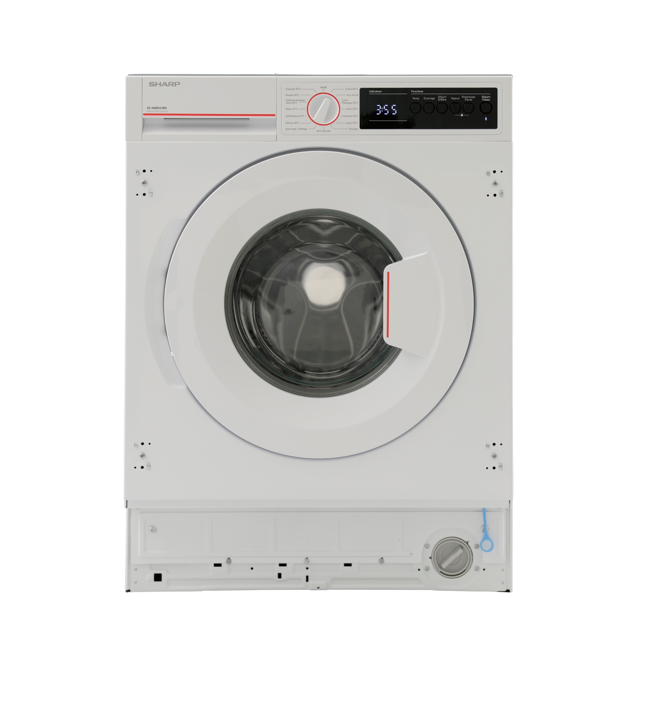 SHARP Lave linge encastrable 15 programmes fonction EcoLogic 1400 tr/mn 8Kg  - ESNIB8141WD