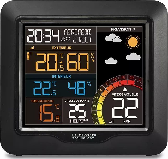 Station météo LA CROSSE TECH 433 Mhz Noir WS6861-BLA