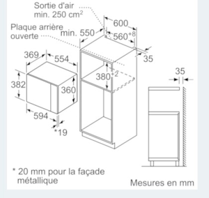 SIEMENS Micro ondes Encastrable IQ500 900W 25L Noir - BF555LMS0