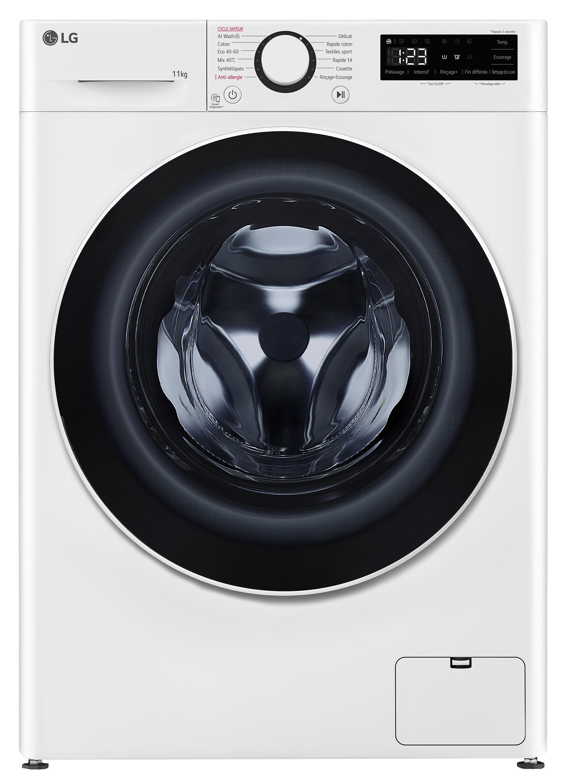 LG Lave linge Frontal AI DirectDrive Steam 1400rs/mn 11kg  F14R50WHS