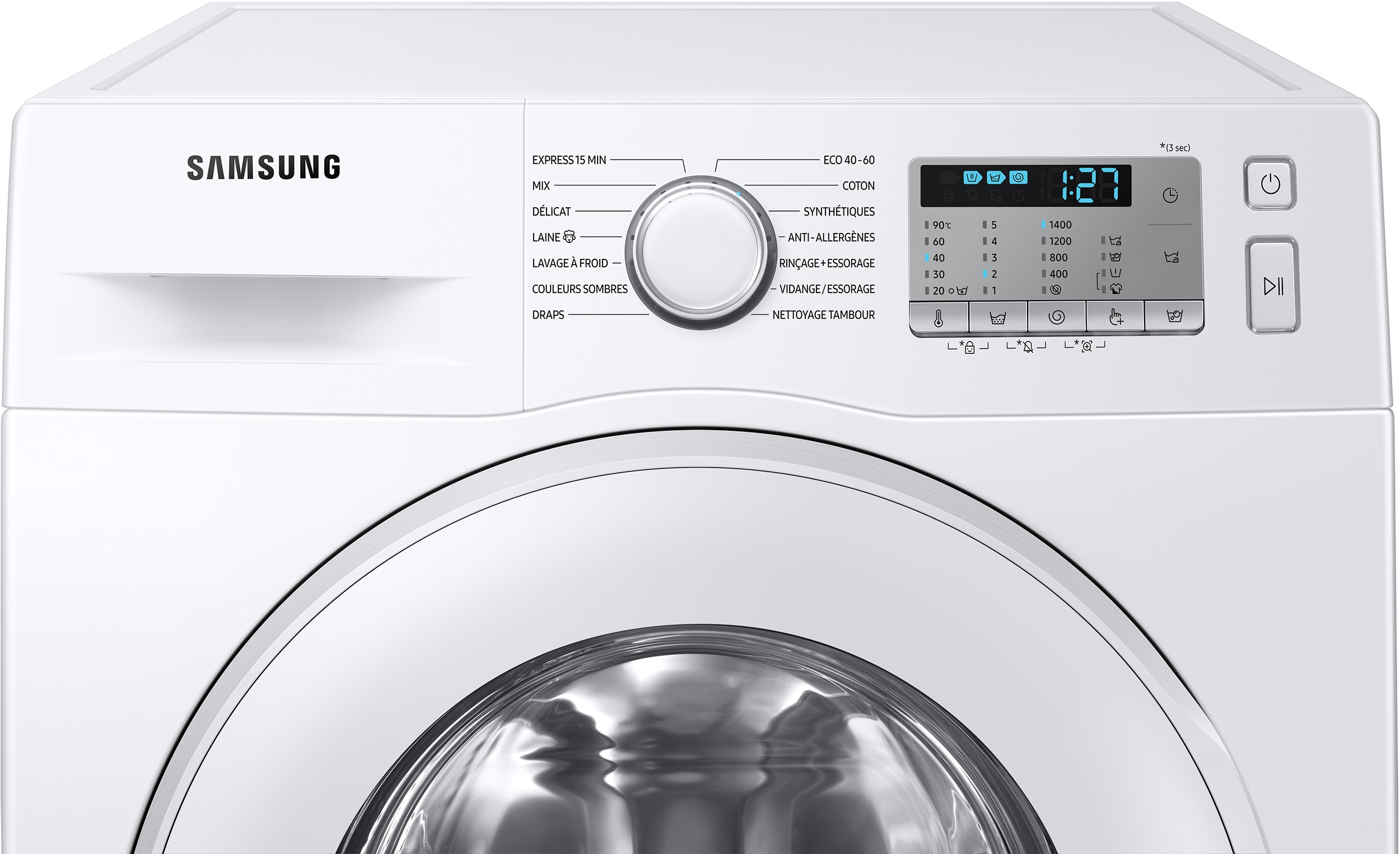Lave linge Frontal SAMSUNG ecobubble 8kg Blanc - WW80TA046THEF