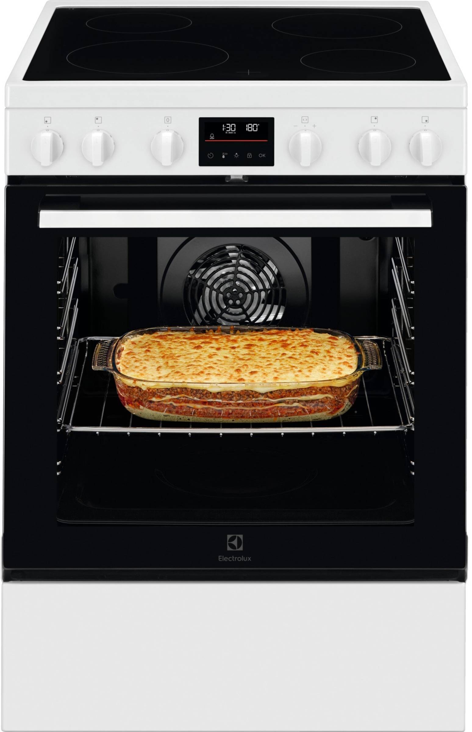 Cuisiniere vitroceramique ELECTROLUX 4 Foyers 73L Blanc LKR64890AW