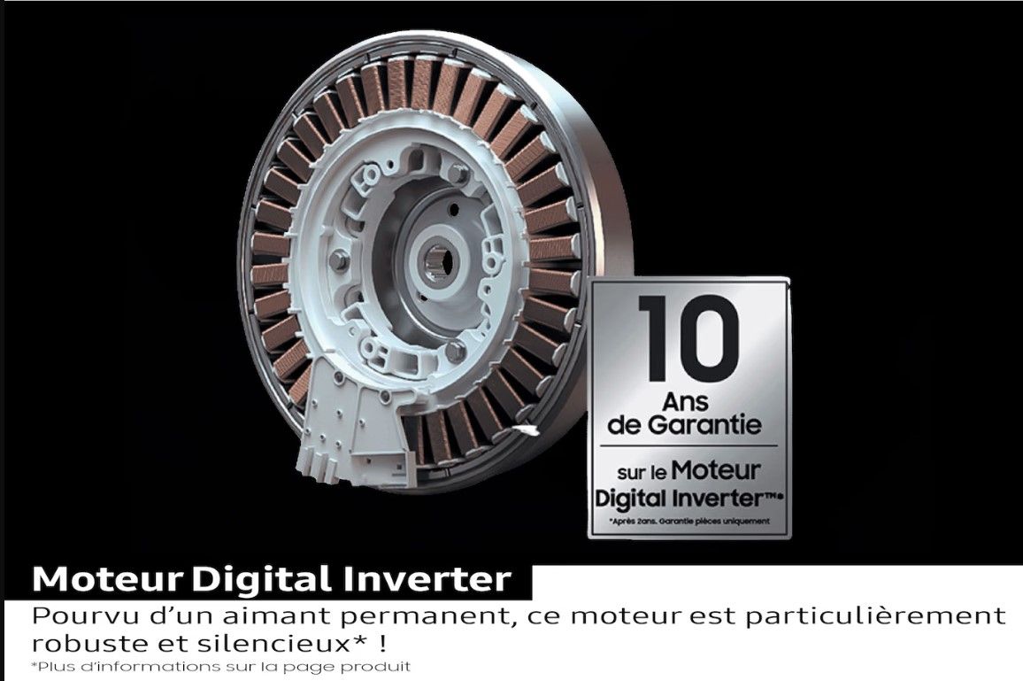 Lave linge sechant Frontal SAMSUNG 8/6kg 1400trs/min Moteur induction Blanc - WD80HG4U04BEEF