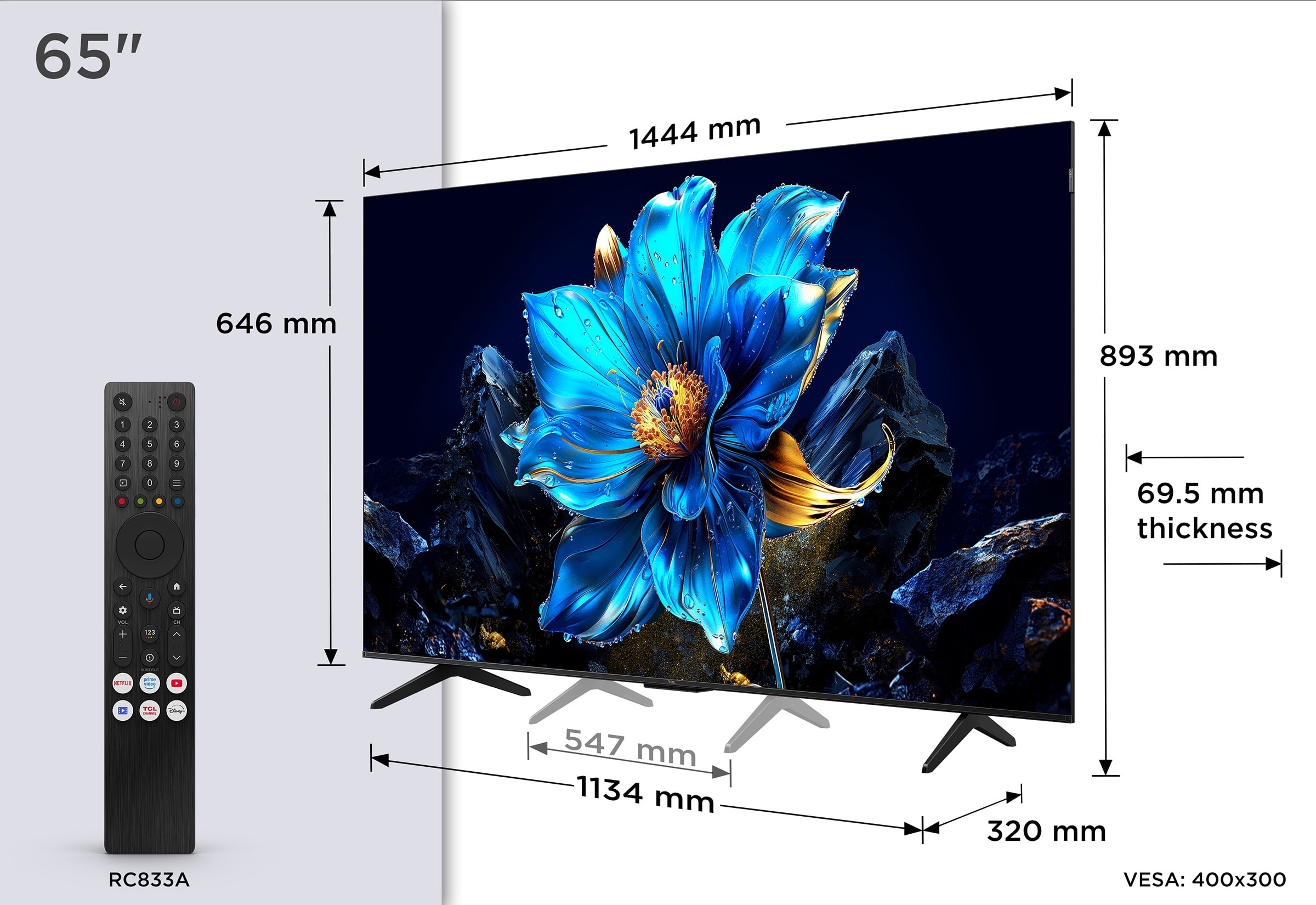 TV QLED 4K 164 cm TCL - 65T69C TV QLED 4K 164 cm TCL - 65T69C