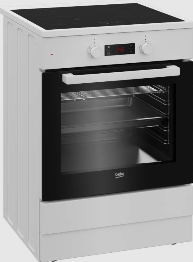 Cuisiniere induction BEKO 3 foyers, 72L, Blanc - FSE68302MWC