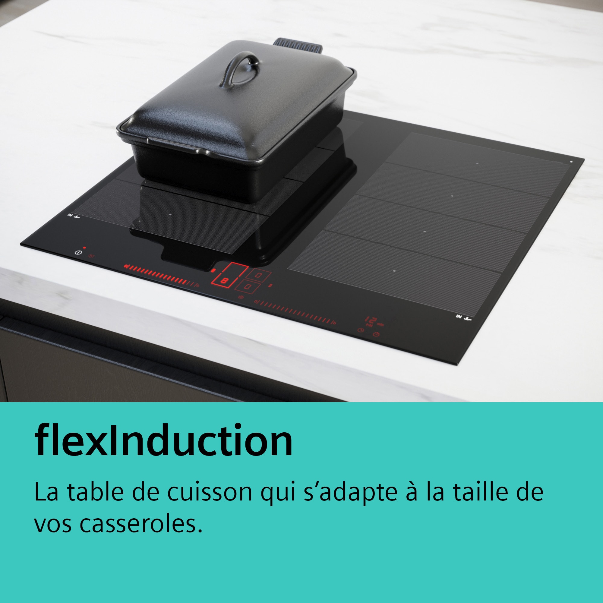 Plaque induction SIEMENS 5 foyers 90 cm Noir - EX975LXC1E