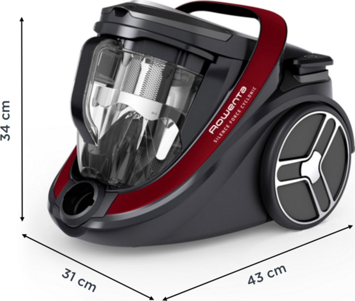 Aspirateur traîneau ROWENTA Silence Force Cyclonic 900W Noir et rouge - RO7933EA