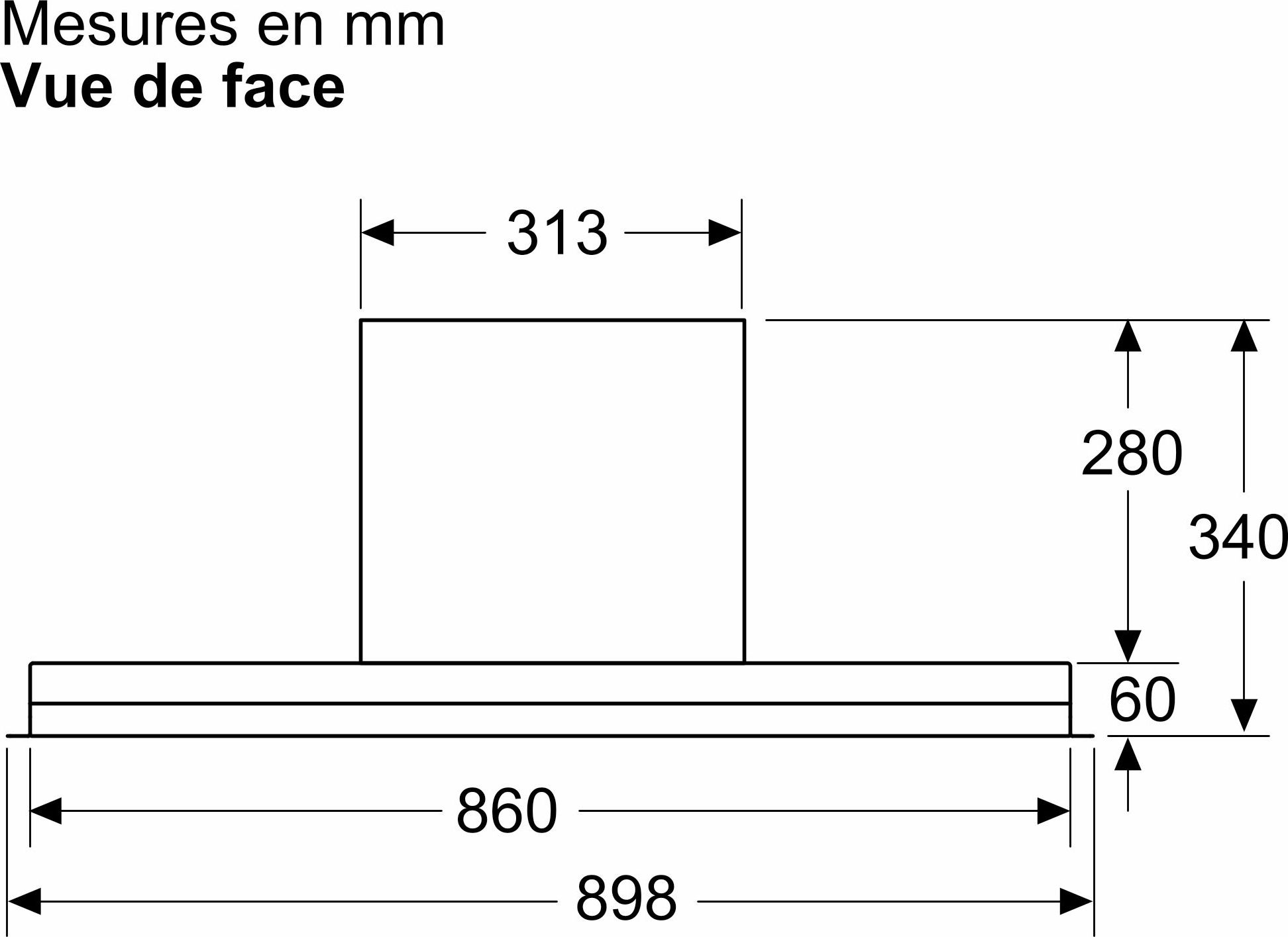 Hotte intégrée BOSCH 90cm 66dB Noir - DBB93BC60