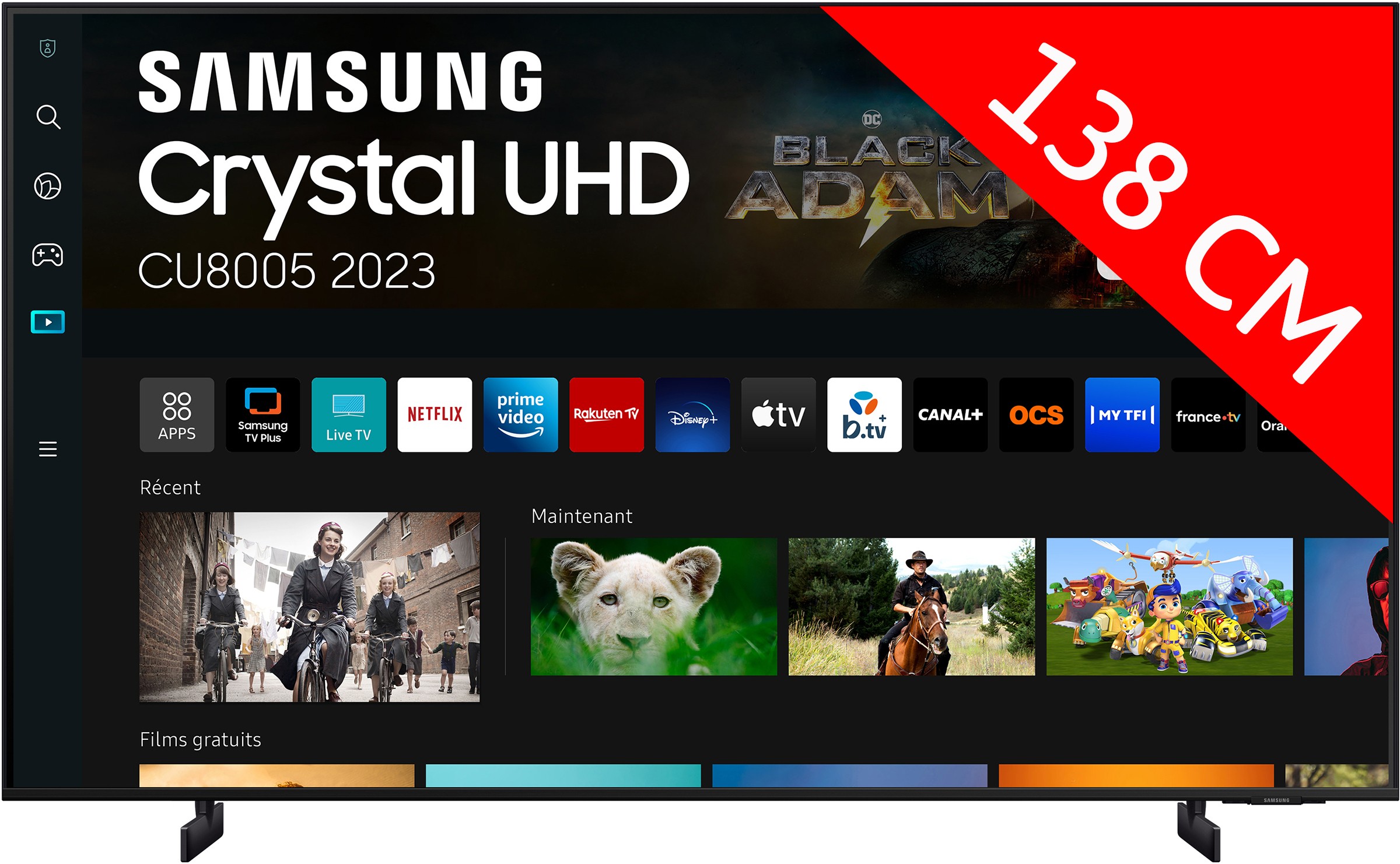 SAMSUNG TV LED 4K 138 cm Crystal UHD Q-Symphony 55"  TU55CU8005K