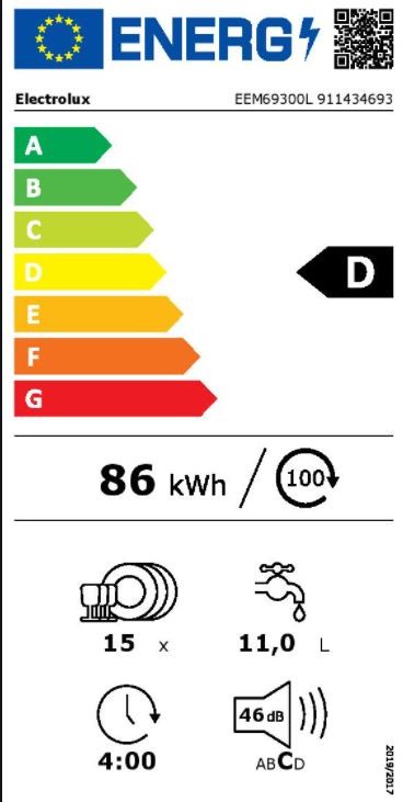 Lave vaisselle tout integrable 60 cm ELECTROLUX GlassCare 15 couverts - EEM69300L Lave vaisselle tout integrable 60 cm ELECTROLUX GlassCare 15 couverts - EEM69300L