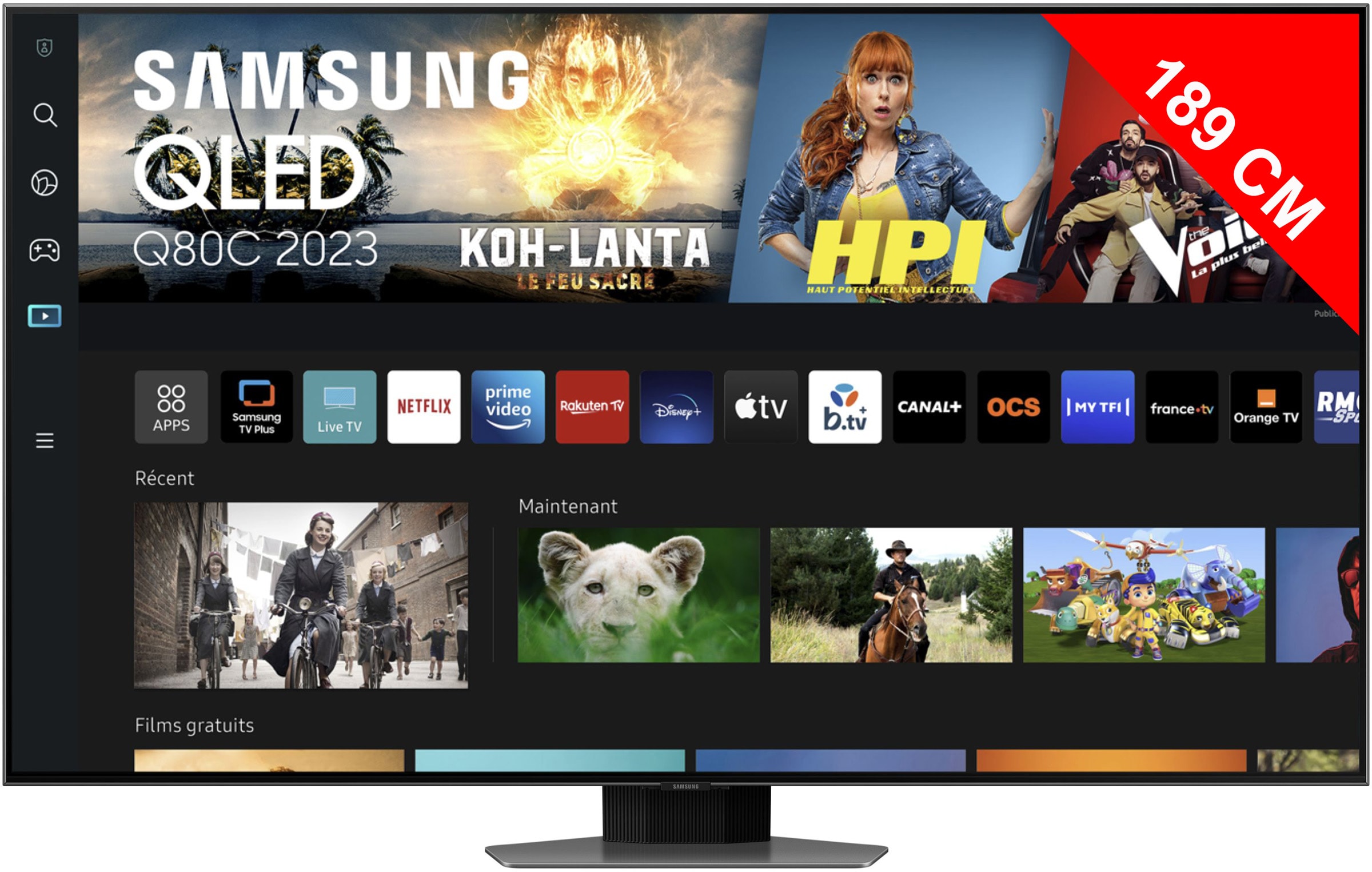 TV QLED 4K 189 cm SAMSUNG 100 Hz Dolby Atmos 75" - TQ75Q80C TV QLED 4K 189 cm SAMSUNG 100 Hz Dolby Atmos 75" - TQ75Q80C