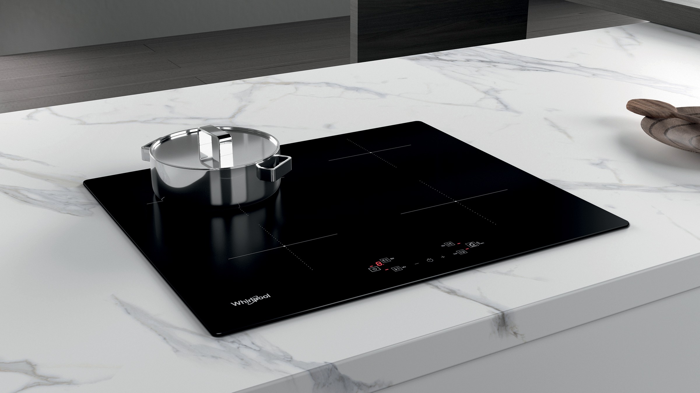 Plaque induction WHIRLPOOL 6ème sens 4 foyers 60cm Noir - WSQ2160NE