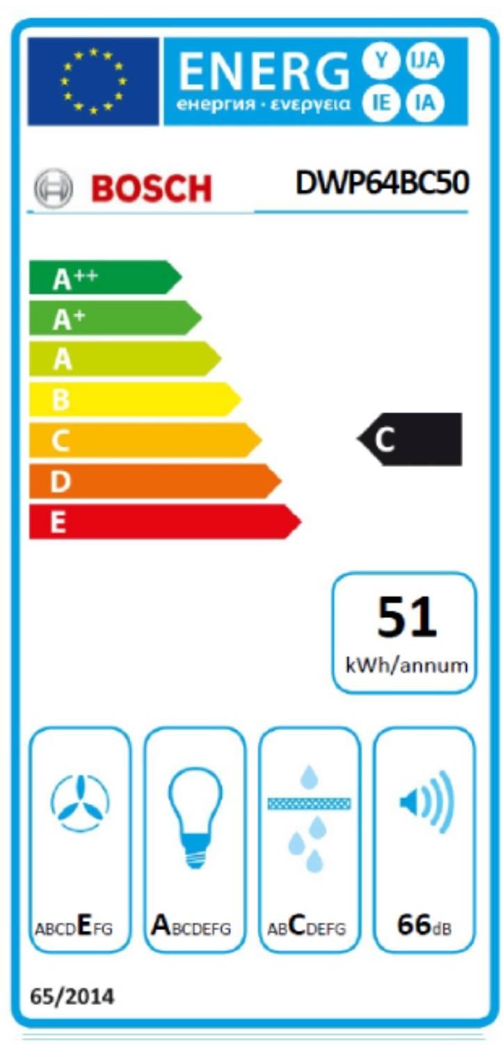 BOSCH Hotte decorative murale Pyramide Série 2 66dB 60 cm Inox  - DWP64BC50