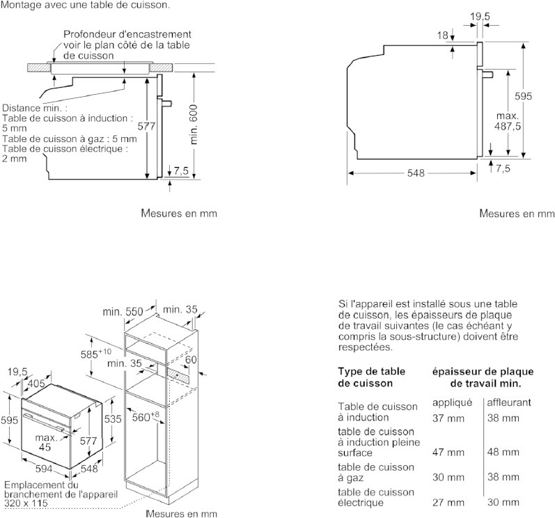 Four encastrable pyrolyse BOSCH Série 8 Hotair 4D 71L Inox - HBG672BS2