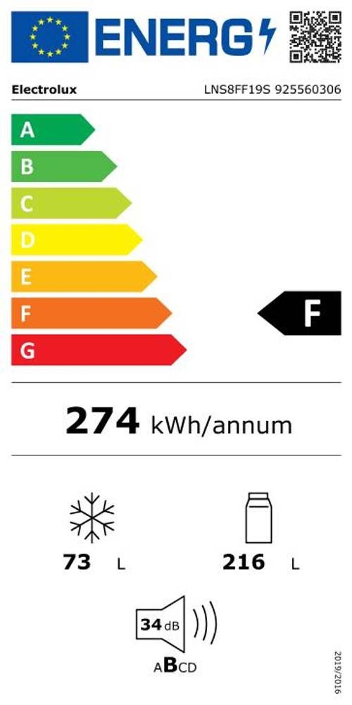Réfrigérateur congélateur encastrable ELECTROLUX Série 500 LowFrost 285L - LNS8FF19S Réfrigérateur congélateur encastrable ELECTROLUX Série 500 LowFrost 285L - LNS8FF19S