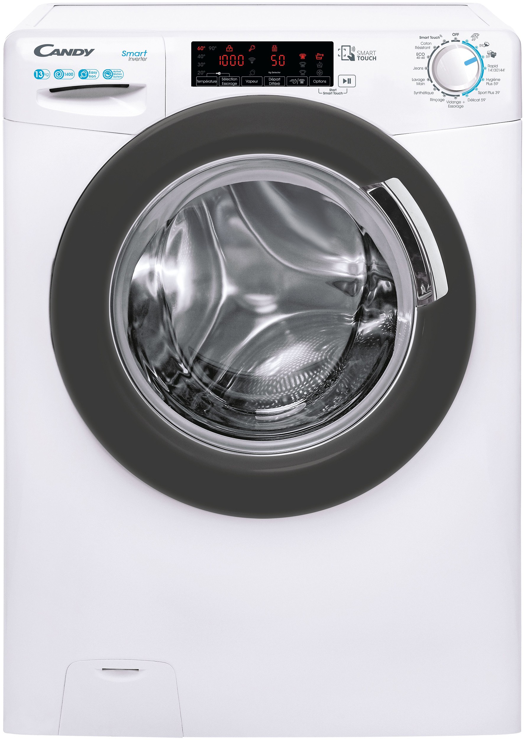 Lave linge Frontal CANDY 15 programmes Fonction vapeur 1400 trs/mn 13kg - CSS1413TWMRE47