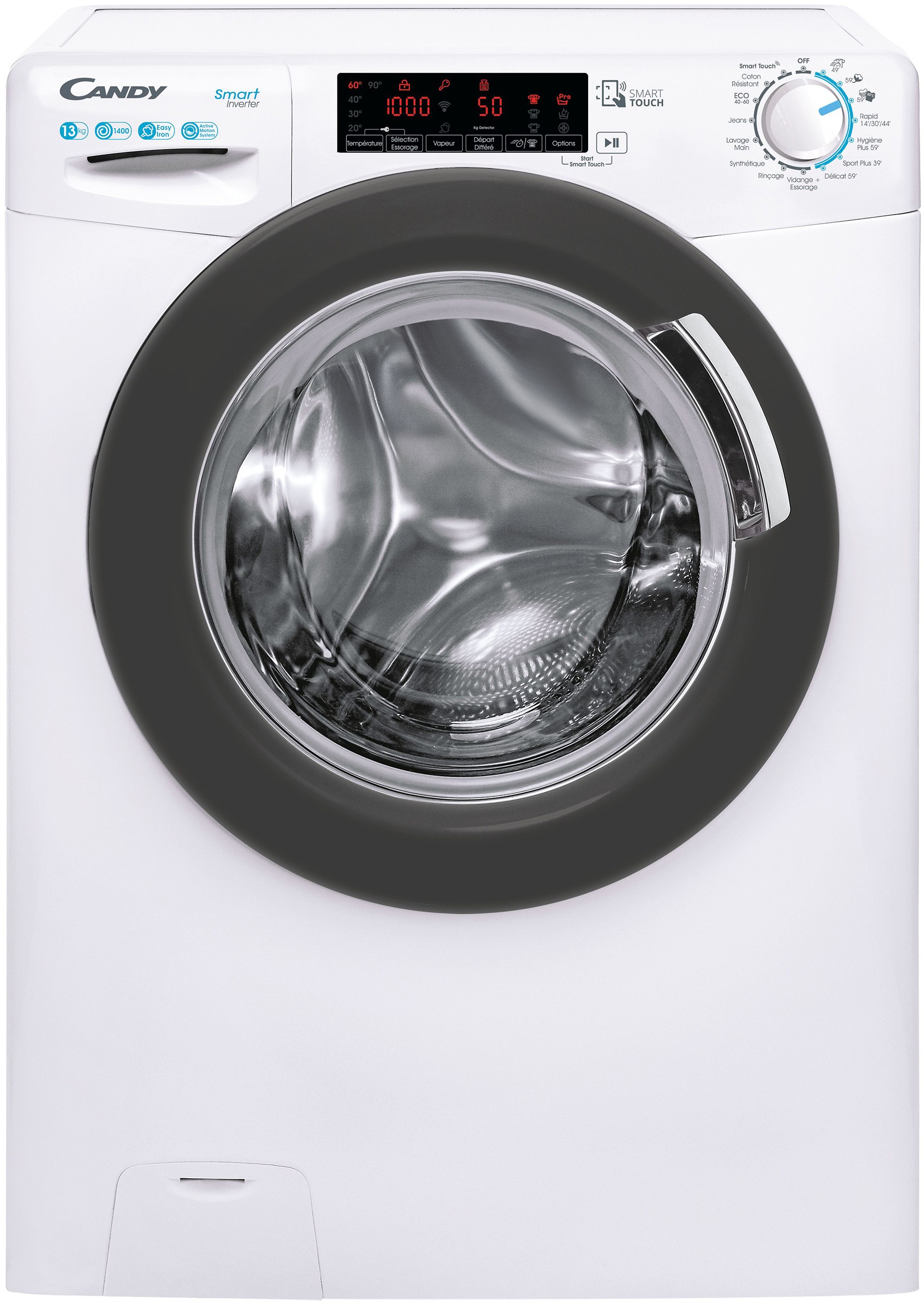 CANDY Lave linge Frontal 15 programmes Fonction vapeur 1400 trs/mn 13kg - CSS1413TWMRE47