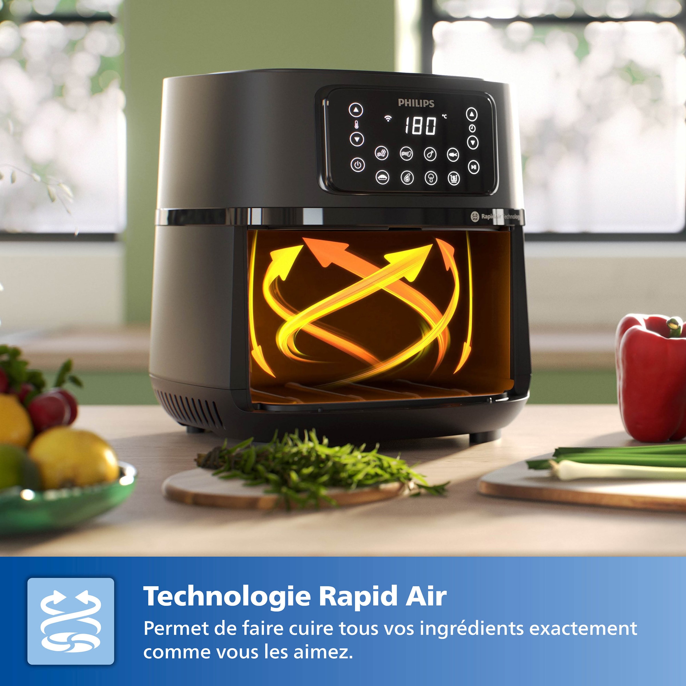 Friteuse à air chaud PHILIPS Air Fryer 2000W 1.4kg - HD9285/93 Friteuse à air chaud PHILIPS Air Fryer 2000W 1.4kg - HD9285/93