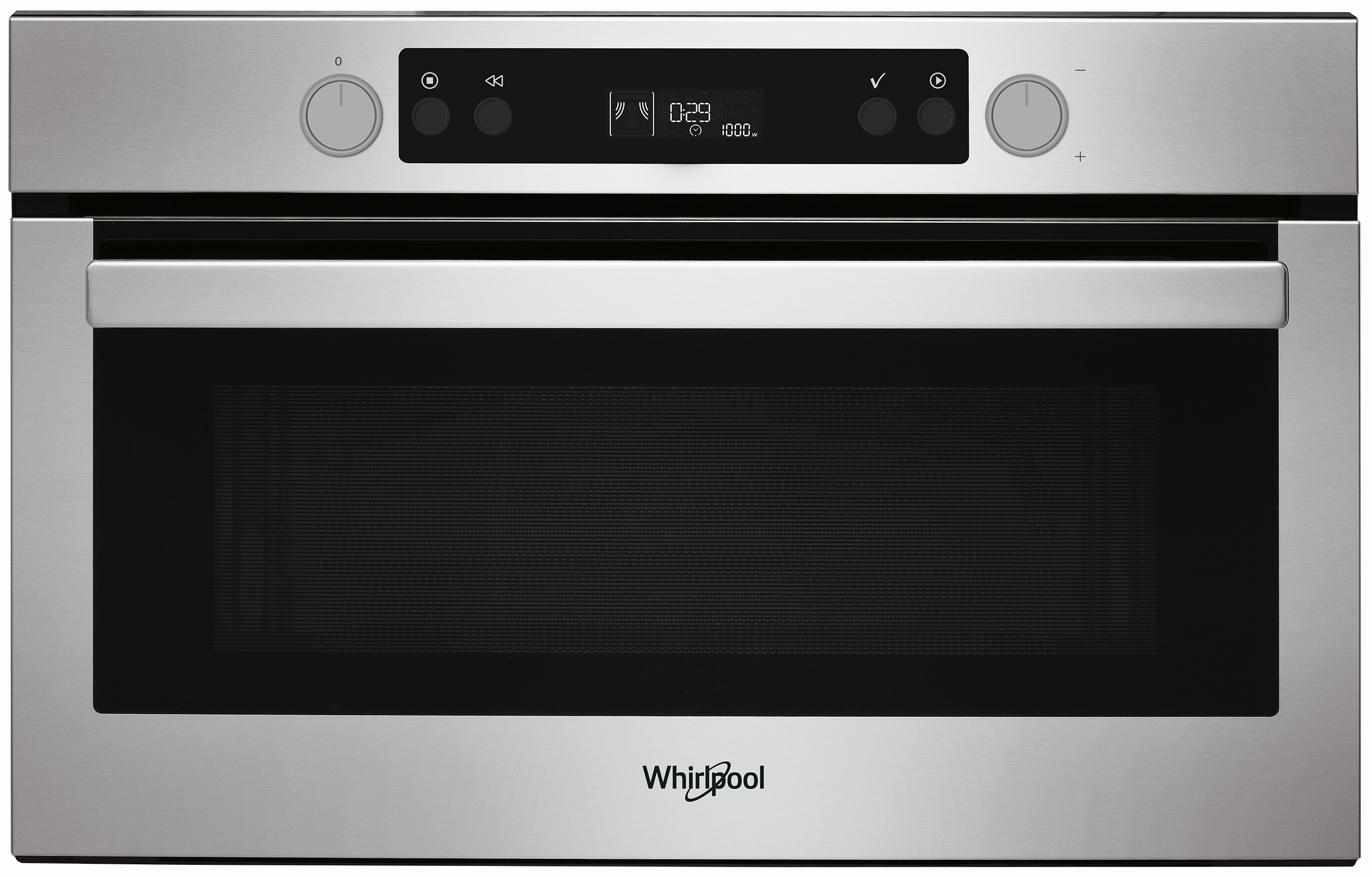 WHIRLPOOL Micro ondes Encastrable Jet Defrost fonction vapeur 1000W 31L Inox  - AMW784IX