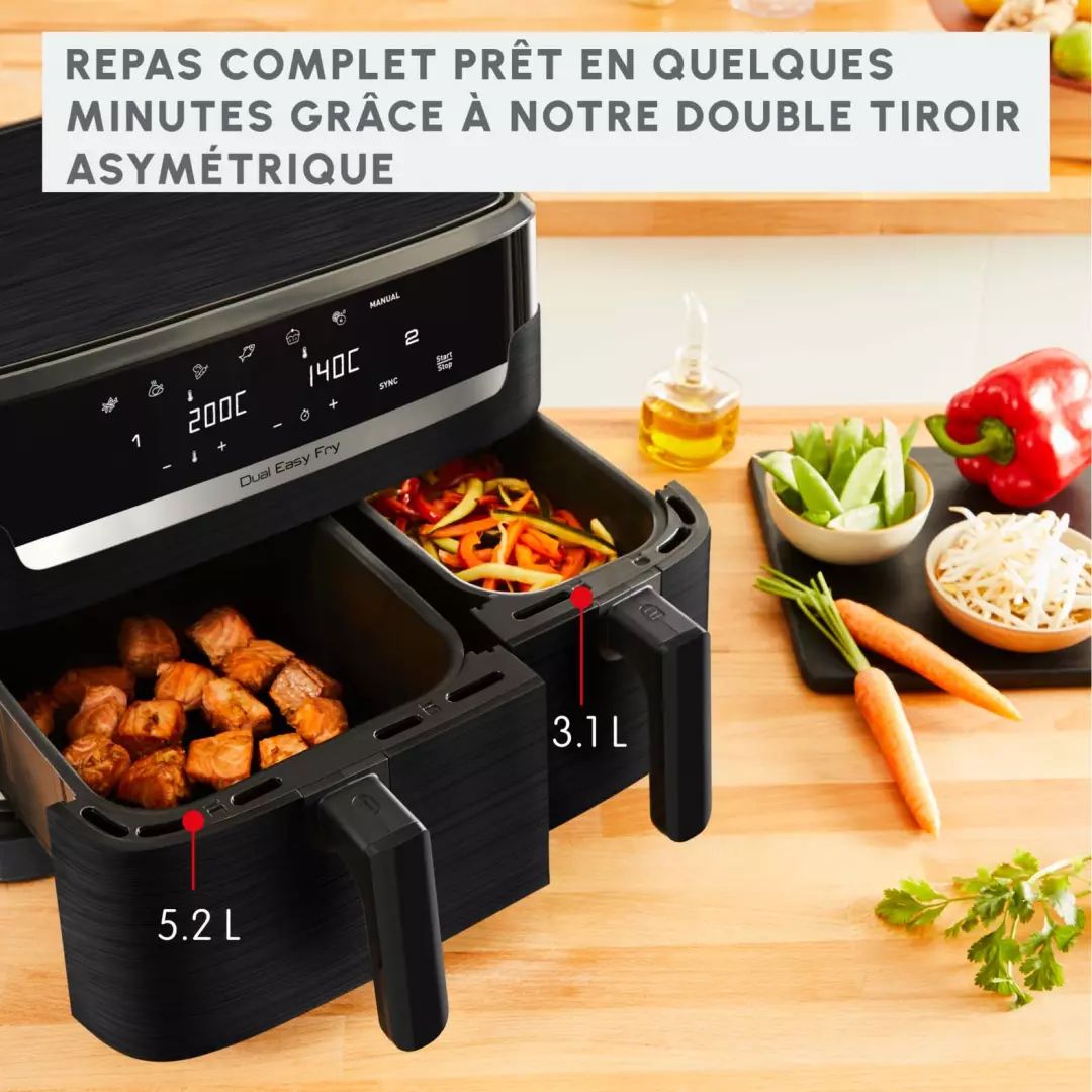 Friteuse à air chaud MOULINEX Actifry 8.3L 900W Double compartiment - EZ901N20