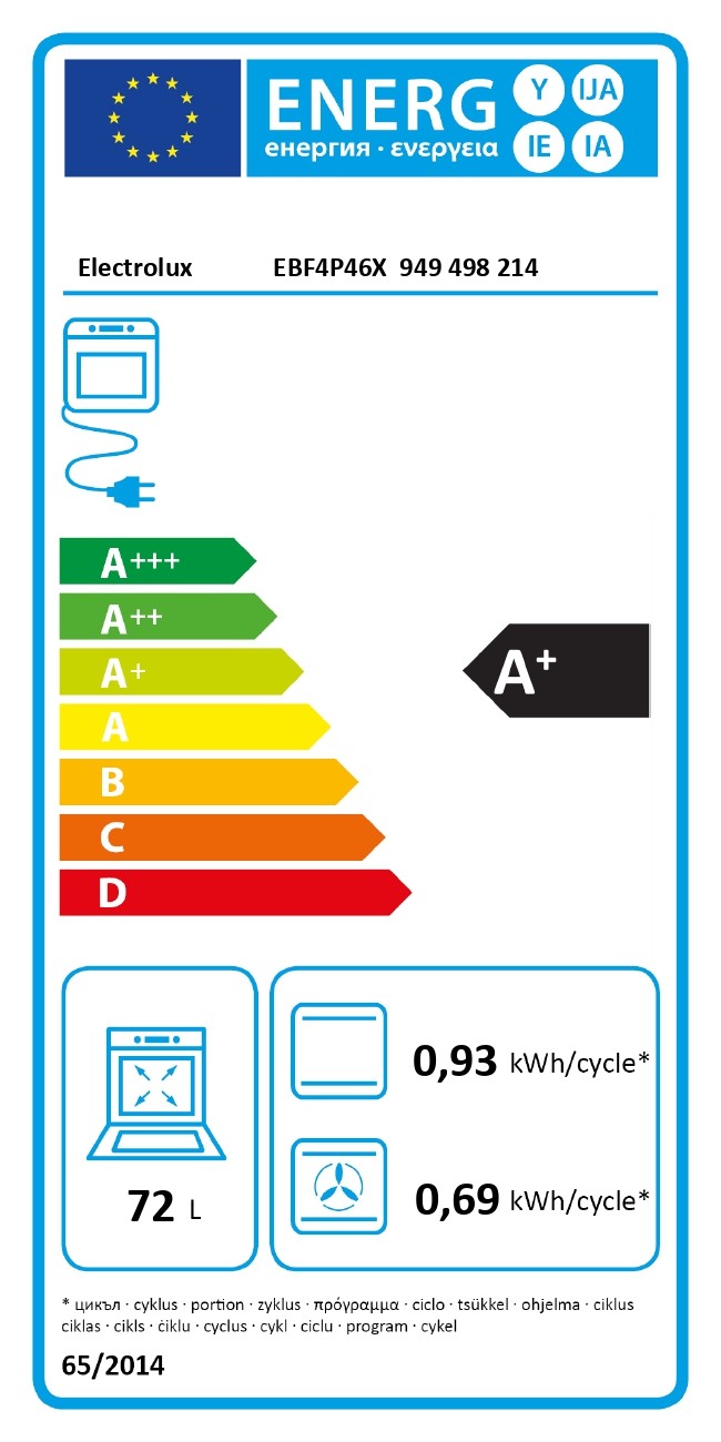 Four encastrable pyrolyse ELECTROLUX Série 600 72L Inox - EBF4P46X Four encastrable pyrolyse ELECTROLUX Série 600 72L Inox - EBF4P46X